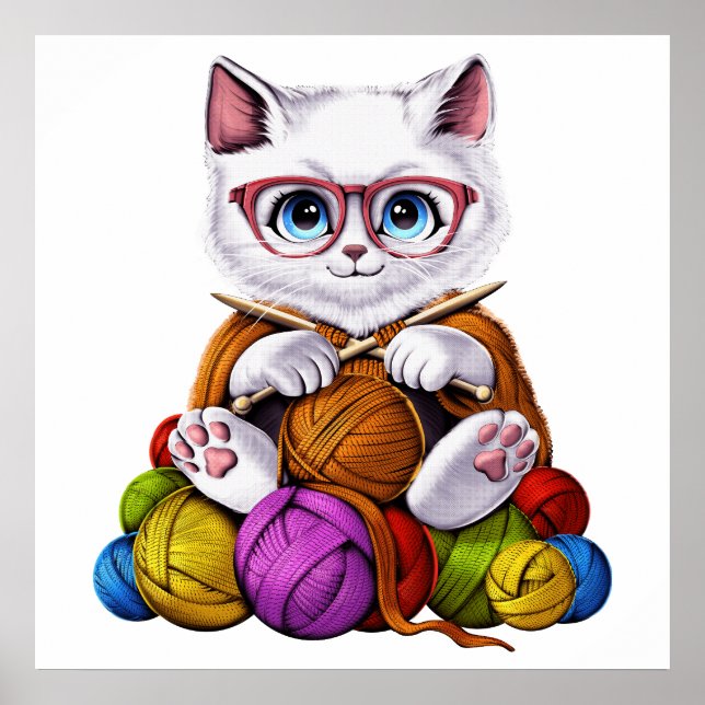 Cat Crocheting Poster (Vorne)
