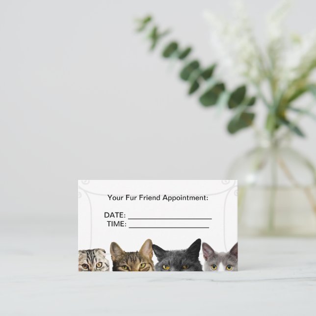 Cat Crowd Business Termin Karten (Stehend Vorderseite)
