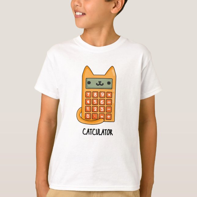 Cat-culator Funny Calculator Pun T-Shirt (Vorderseite)