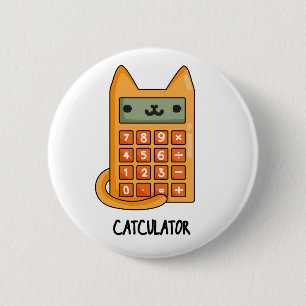 Cat-culator Funny Kitty Cat Calculator Pun Button