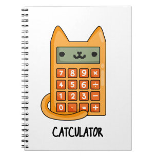 Cat-culator Funny Kitty Cat Calculator Pun Notizblock