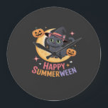 Cat Cute Halloween Aesthetic Essential T-Shirt Große Wanduhr<br><div class="desc">Cat Cute Halloween Aesthetic Essential T-Shirt</div>