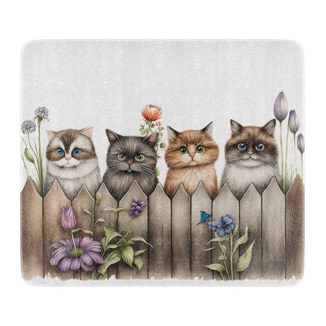 Cat Cutting Board, Food Prep Board Schneidebrett (Vorderseite)