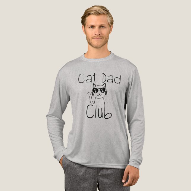 Cat Dad Club, Funny Cat Dad Tri-Blend Shirt (Volle Vorderseite)