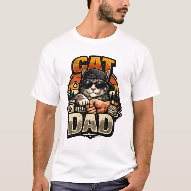 Cat Dad – Cool Cat Father Graphic Design T-Shirt (Vorderseite)