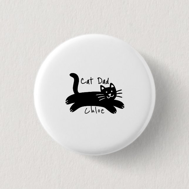 Cat Dad custom cat name Button (Vorderseite)