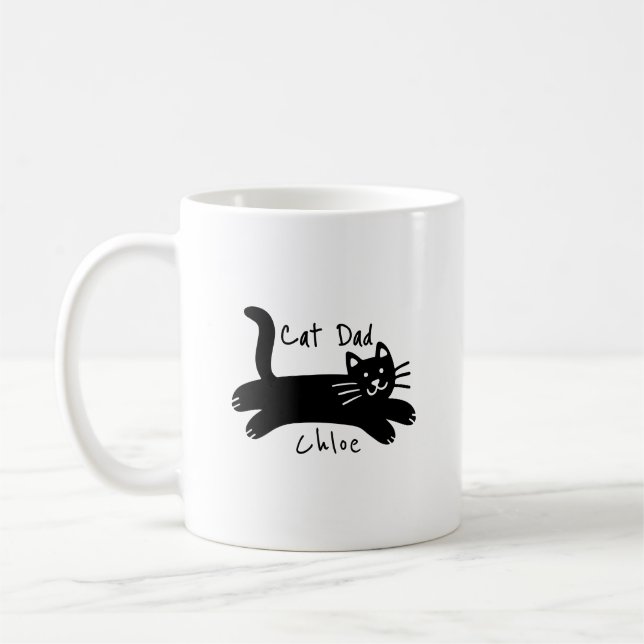 Cat Dad custom cat name Kaffeetasse (Links)