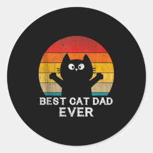 Cat Dad Ever - Lustige Katzen Tank Top Runder Aufkleber