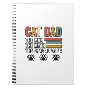 Cat Dad Vintage Lustiger Snack-Händler-Shirt-Desig Notizblock