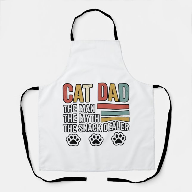 Cat Dad Vintage Lustiger Snackhändler-Shirt-Design Schürze (Vorderseite)