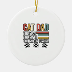 Cat Dad Vintage Lustiges Snack-Händler-Shirt-Desig Keramik Ornament