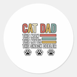 Cat Dad Vintage Lustiges Snack-Händler-Shirt-Desig Runder Aufkleber