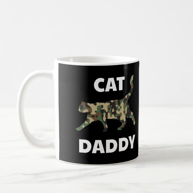 Cat Daddy Camouflage Funny Vater Hausbesitzer Vate Kaffeetasse (Links)