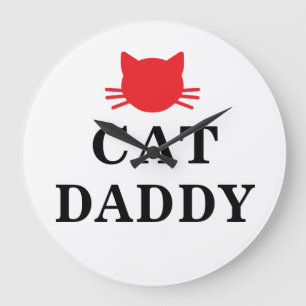 Cat Daddy Clock Große Wanduhr
