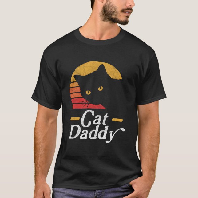 Cat Daddy Eighties Style Cat Distressed T-Shirt (Vorderseite)