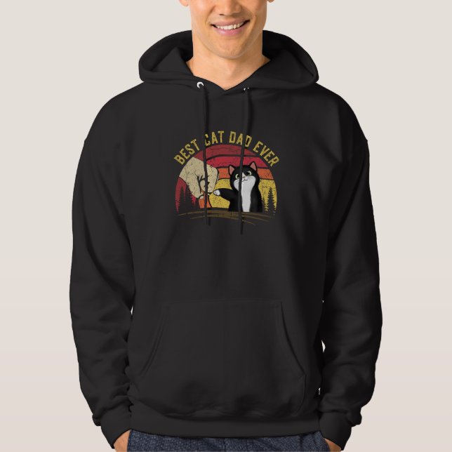 Cat Daddy Father s Day Cat Dad Retro Best cat Dad  Hoodie (Vorderseite)