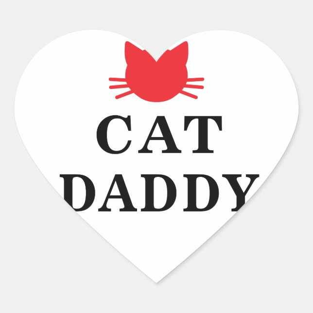Cat Daddy Heart Stickers (Vorderseite)
