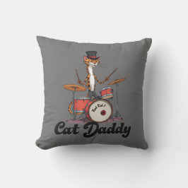 Cat Daddy Musiker Jazz Musik Schlagzeuger | Katzen Kissen