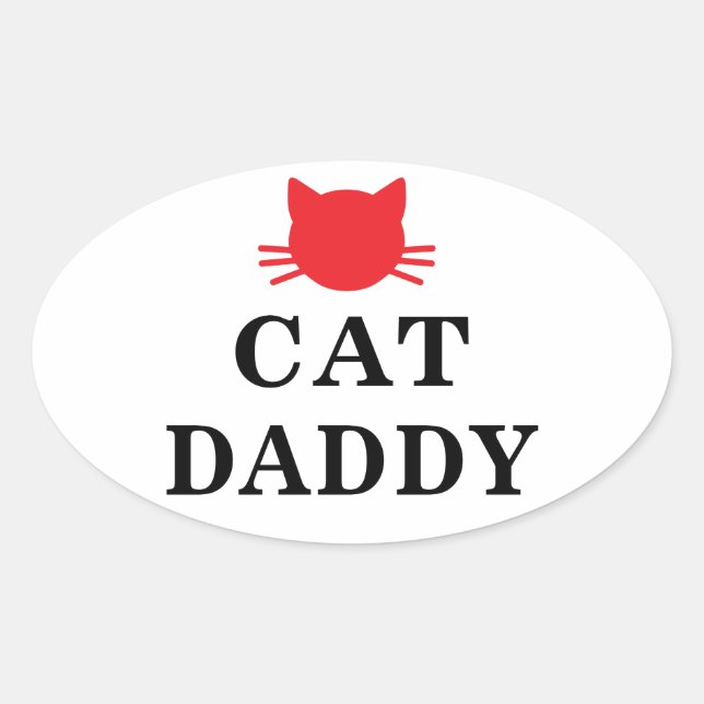 Cat Daddy Oval Stickers (Vorderseite)