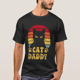 Cat Daddy Retro 70er 80er Schwarze Katze Männer Lu T-Shirt