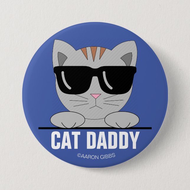 CAT-DADDY-Sonnenbrille Katzenschaltfläche Button (Vorderseite)