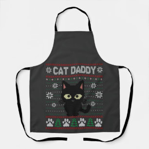 Cat Daddy Ugly Christmas Sweater Pajama Kitty Cat Schürze
