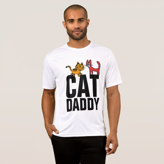 CAT DADDY VATER Funny Mens T - Shirt (Vorne ganz)