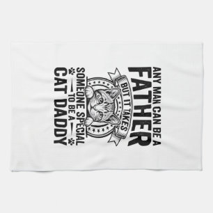 Cat Daddy Vater Zitat Vintage Gravur T-Shirt D Geschirrtuch