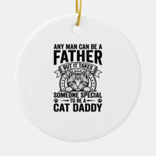 Cat Daddy Vater Zitat Vintage Gravur T-Shirt D Keramik Ornament