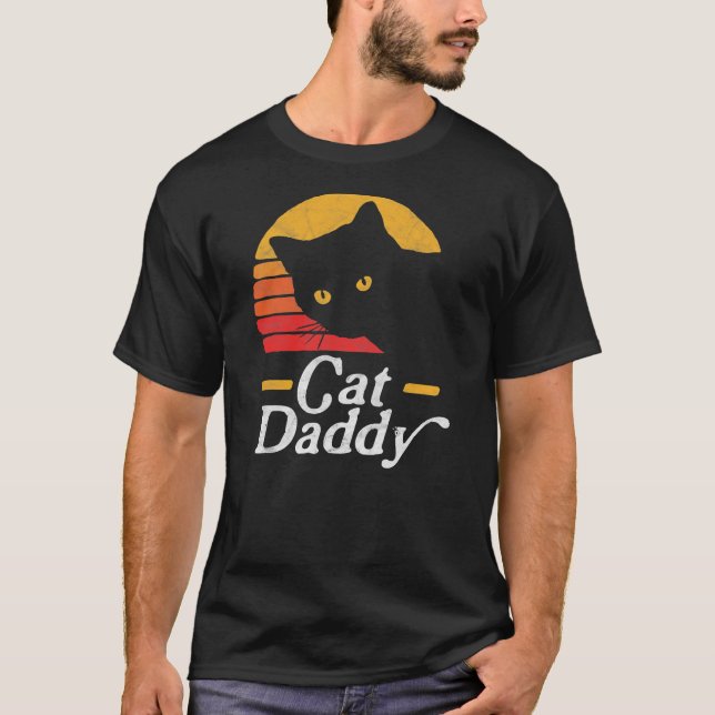 Cat Daddy Vintag Achtzig Style Cat Retro T-Shirt (Vorderseite)