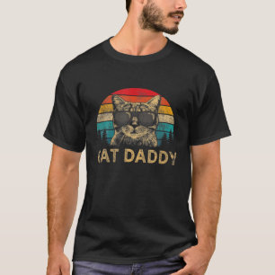 Cat Daddy Vintag Achtziges Stil Katze Retro Distor T-Shirt