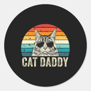 Cat Daddy Vintag gestört Maine Coon Cat Vater Runder Aufkleber