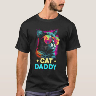 Cat Daddy Vintage Retro Vaporwave 70er 80er Katzen T-Shirt