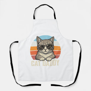 Cat Daddy Vintage Sonnenuntergang Coole Katze-Shir Schürze