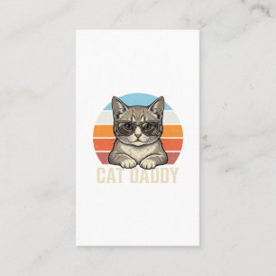 Cat Daddy Vintage Sonnenuntergang Coole Katze-Shir Visitenkarte