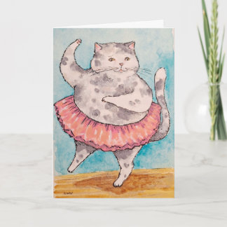 Cat Dancing Get Well card Karte