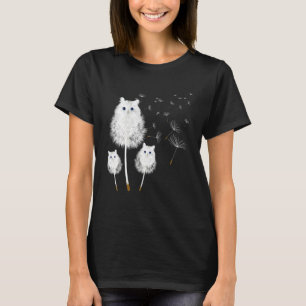Cat Dandelion Blume Pflanze und Katzen Hausbesitze T-Shirt