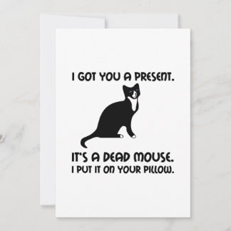 Cat Dead Mouse Pillow Dankeskarte