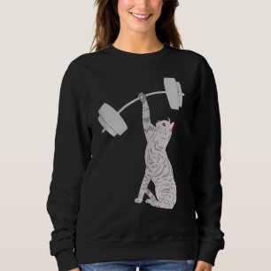 Cat Deadlift Fitness Gym Cat Barbell Sweatshirt