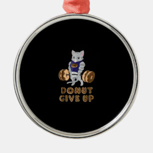 Cat Deadlift Power Hebe Donut Gym Ornament Aus Metall