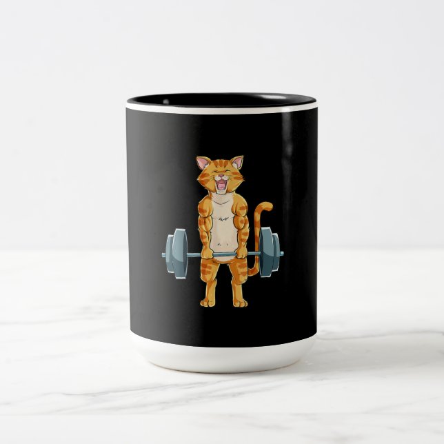 Cat Deadlift PowerHebegymnastik Hubgewichte . Zweifarbige Tasse (Mittel)