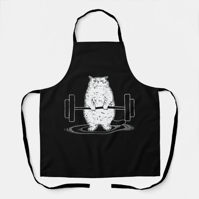 Cat Deadlift Powerlift Kitty Muskel Niedliche Katz Schürze (Vorderseite)