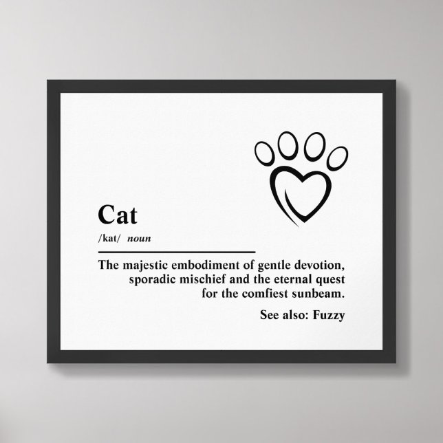 Cat Definition Wall Art Typografy Poster (Von Creator hochgeladen)