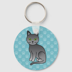 Cat Design für den Cartoon der russischen Blauen R Schlüsselanhänger