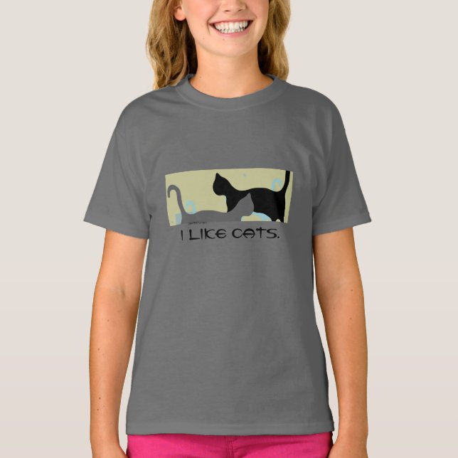 Cat design.kids' fun.Dein Text oder 'Ich mag Katze T-Shirt (Vorderseite)
