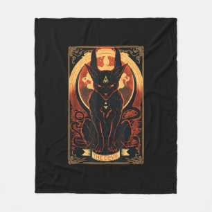 Cat Devil Tarot Card Grafik Illustration Fleecedecke