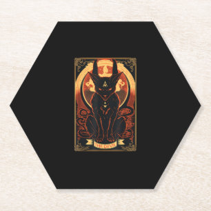 Cat Devil Tarot Card Grafik Illustration Untersetzer