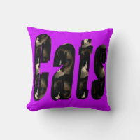 Cat Dimensional Logo, Magenta Drehkissen.