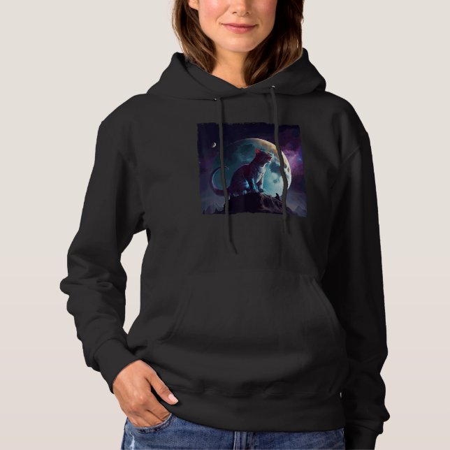 Cat Dinosaur Moon Hoodie (Vorderseite)