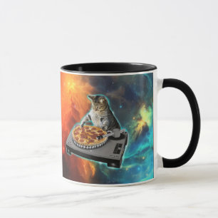 Cat dj disk jockey's sound table tasse